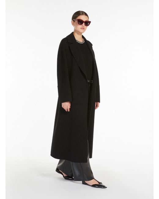 Cappotto 'Elisa' Con Revers Classici E Cintura di Max Mara in Black