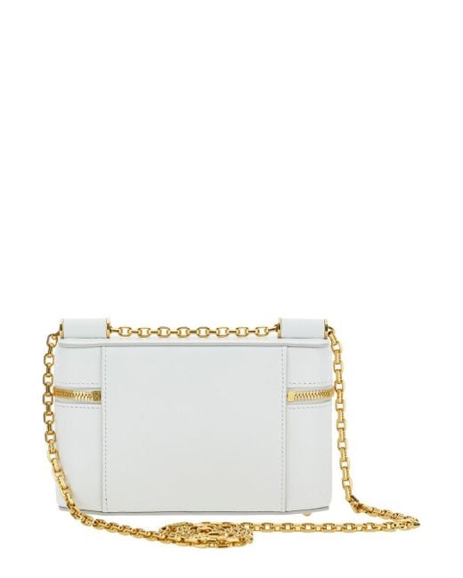 Borsa A Tracolla 'Sicily Cube' Con Placca Logo Sul Fro di Dolce & Gabbana in White