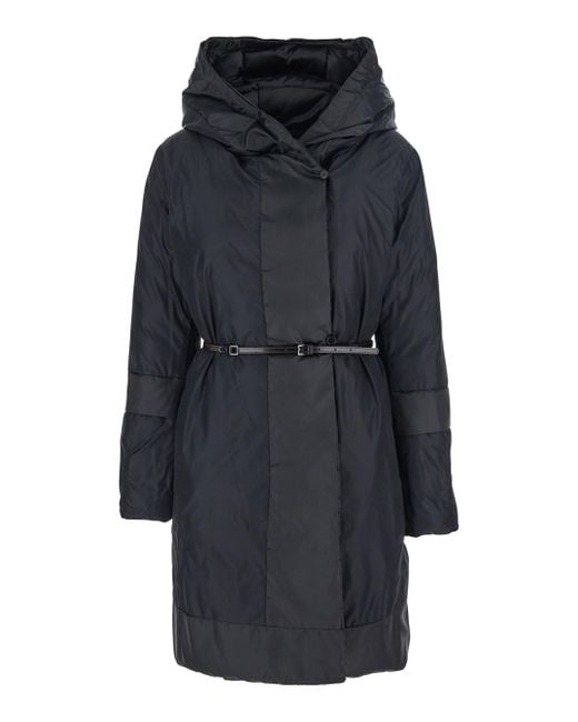 Max Mara Blue 'Novef' Down Jacket With Reversible Design And Waist Be