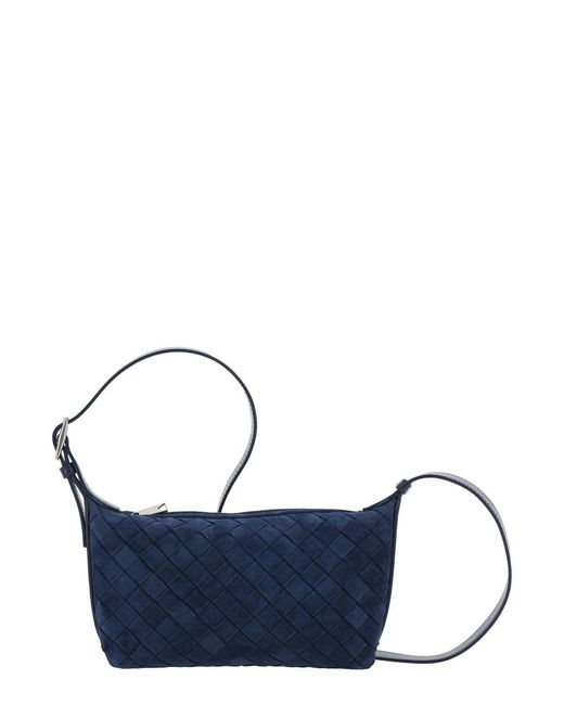 Bottega Veneta Blue Crossbody Bag With Adjustable Strap And Intreccio Motif for men