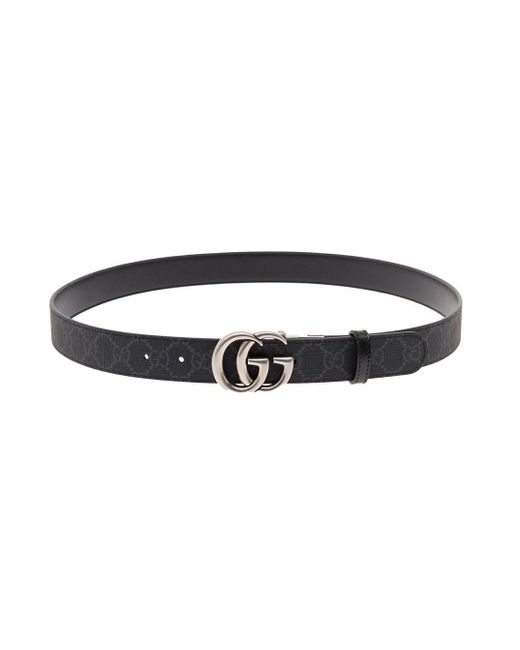 3cm Marmont Reversible Monogrammed Supreme Coated-Canvas Belt