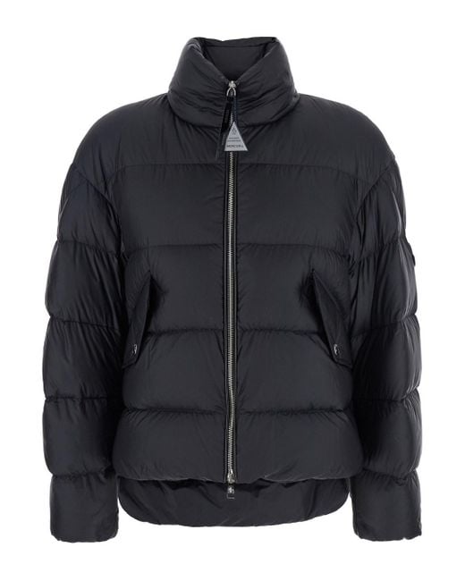 Moncler Genius Black 'Blas' Down Jacket With High Neck And Logo Patch