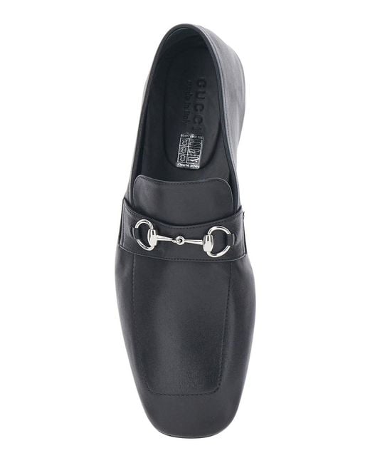 Gucci White 'Edgar' Loafers With Semi-Square Toe And Horsebit On The Front for men