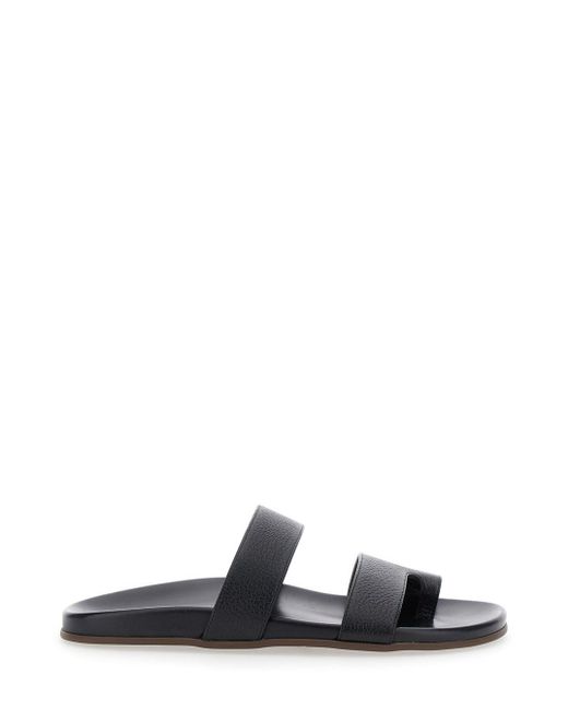 The Row White 'High' Thong Sandals With Two Bands