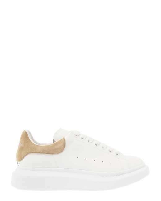 Alexander McQueen White Low-top Sneakers With Chunky Sole And Contrasting Heel Tab In Leather for men