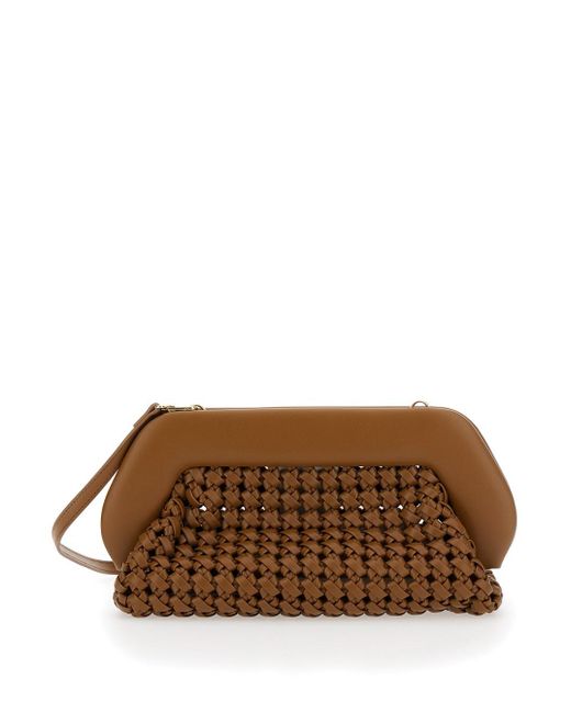 THEMOIRÈ Brown 'Bios Knots' Clutch Bag With Braided Design