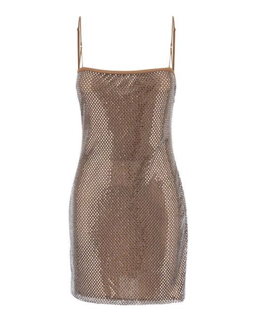 GIUSEPPE DI MORABITO Brown Light Short Dress With Straps