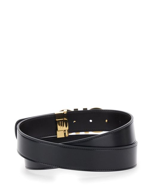 Ferragamo Black Belt With Gancini Buckle for men