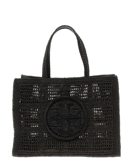 Tory Burch Black Tote Bag With Jacquard Logo