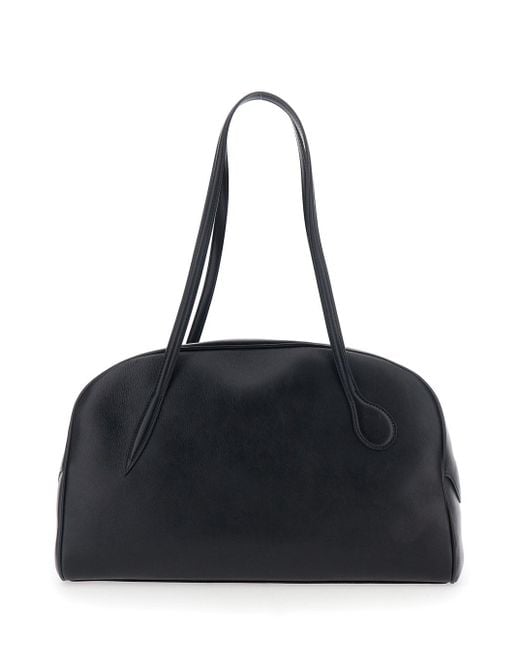 Liffner Black Handbag With Adjustable And Removable Shoulder Strap In