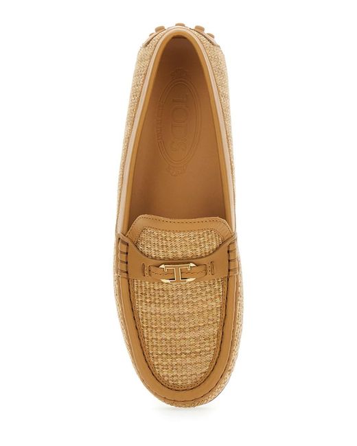Tod's Brown Rafia Mocassin