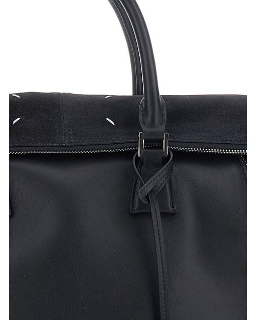 Maison Margiela Black Crossbody Bag With Calf Details, Color And Unise