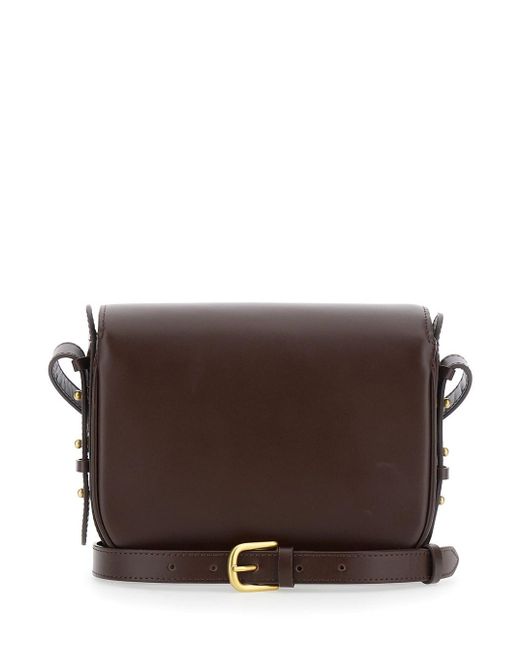 Soeur Brown 'Bellissima Mini' Crossbody Bag With Logo Detail On The Fr