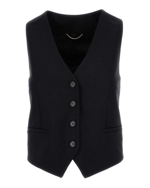 PT Torino Black Single-Breasted Vest