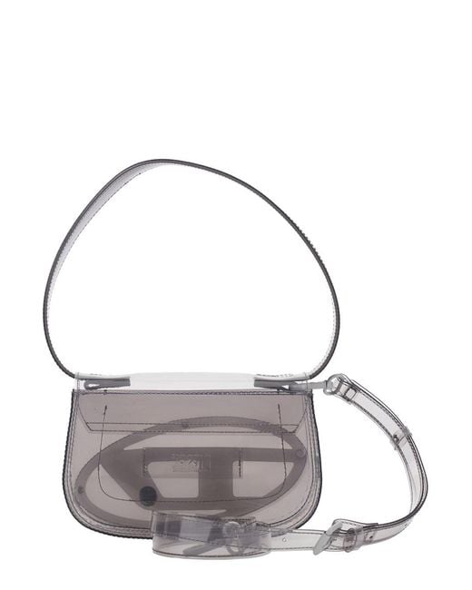 DIESEL Metallic '1Dr' Crossbody Bag With Oval D Patch And Semi-Transparent Design