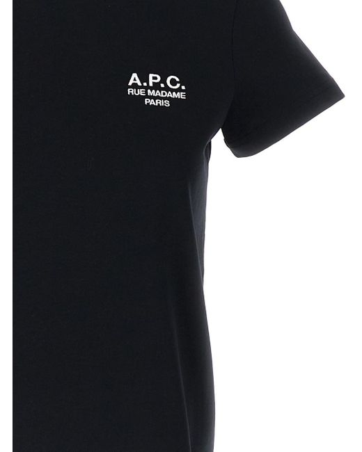 A.P.C. Black Crewneck T-Shirt With Logo