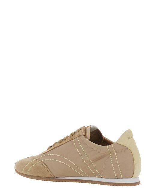 Totême  Brown 'Flex' Low Top Sneakers With Lace-Up Closure