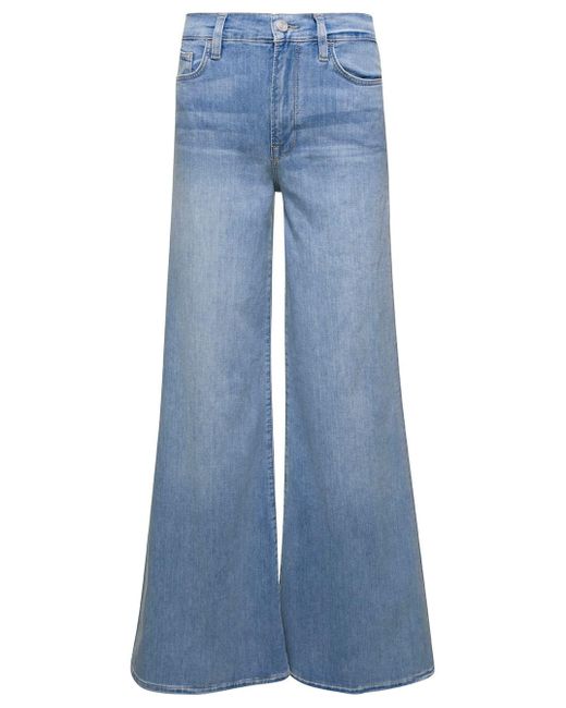 Jeans palazzo gamba ampia denim chiaro in misto cotone donna di FRAME in Blue