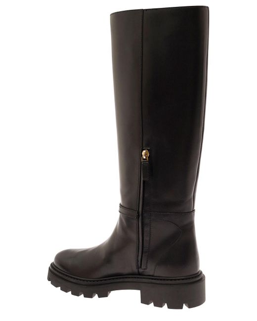 Tod's Black Leather Knee-high Boots
