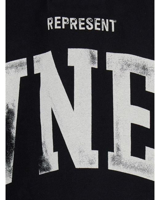 Represent Black Owners Rugby Top With Polo Collar And Long Sleeves for men