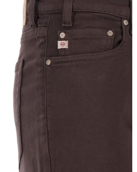AG Jeans Brown Jeans With Logo Detail On The Pocket And Logo Patch On
