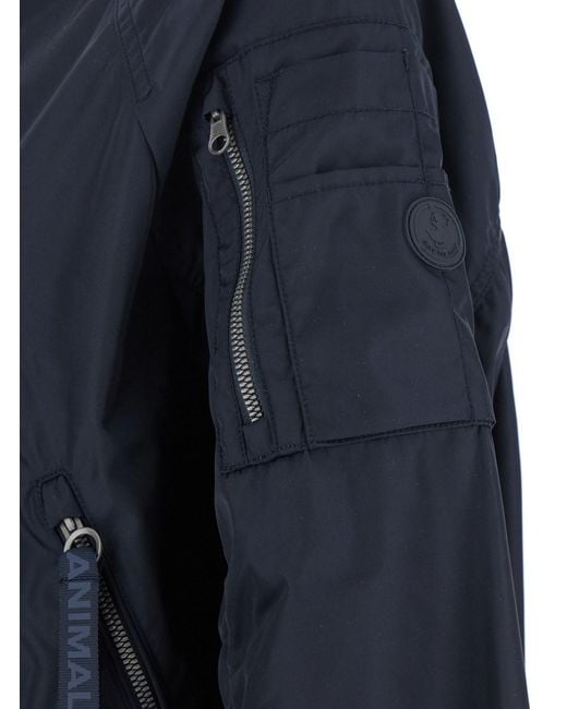 Save The Duck Blue 'Lil' - Bomber Jacket With Front Pockets And Lo