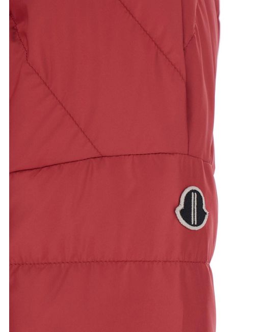 Rick Owens Red Crop Jacket With Logo Plat