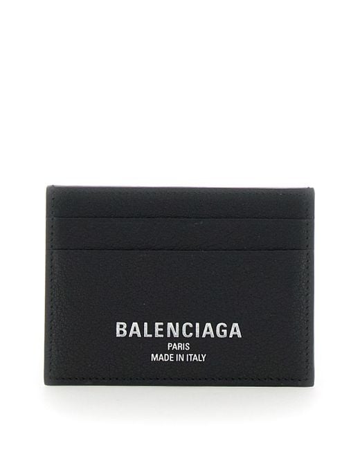 Balenciaga Black Card Holder With Logo Lettering On The Front for men