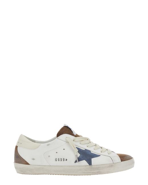 Golden Goose Deluxe Brand White 'Superstar' Sneakers Low Top With Star Patch On The for men
