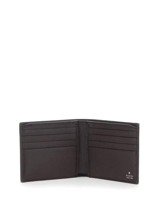 Gucci Black Bi-Fold Wallet With Horsebit On The Front And Embossed Logo On The Inside for men