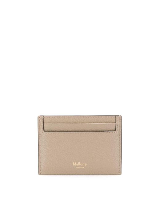 Mulberry Natural Continental Beige Leather Cardholder With Logo Woman
