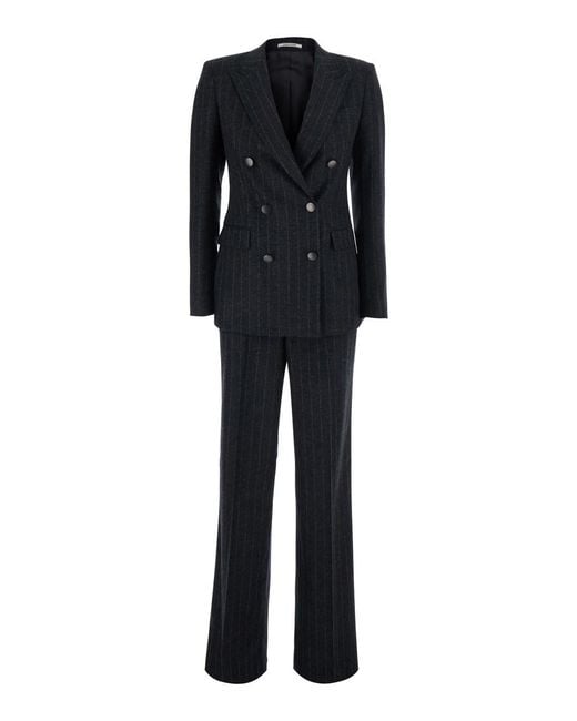 Tagliatore Black Dress With Refined Details