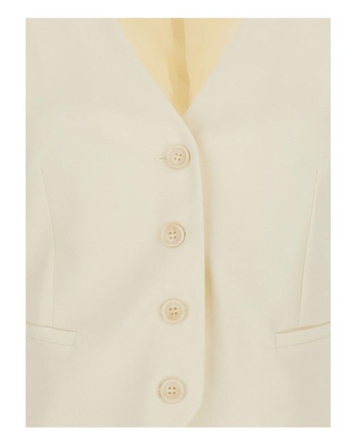 PT Torino Natural Cream Single-Breasted Vest