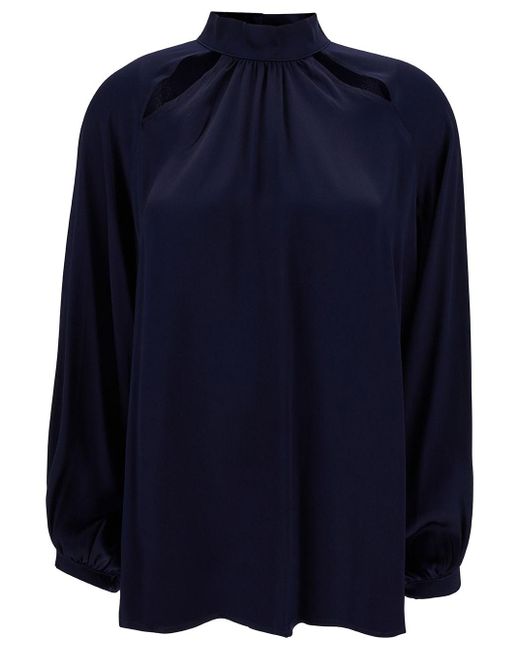 Semicouture Blue 'Jazmin' Blouse With Cut-Out