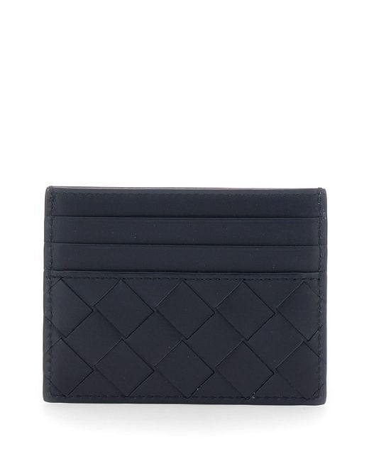 Bottega Veneta Blue Cardholder With Intreccio Motif for men
