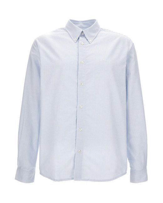 A.P.C. White Shirt With Striped Pattern for men