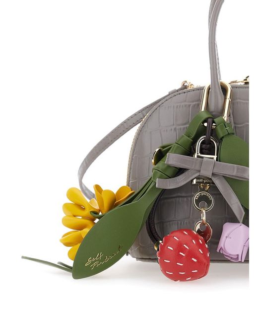 Self-Portrait Gray Mini Bag With Adjustable And Removable Shoulder Str