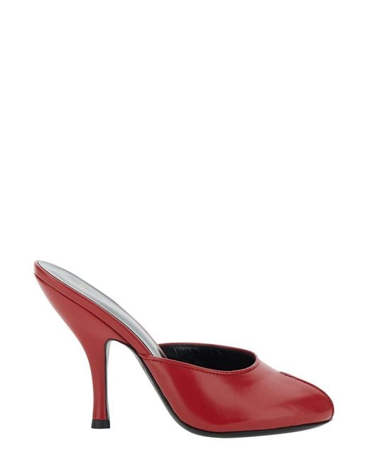 Jude Red 'Date' Heel Sandals With Cut-Out Toe