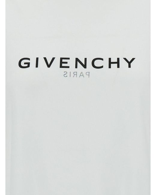 Givenchy White Crewneck T-Shirt With Contrasting Logo Print