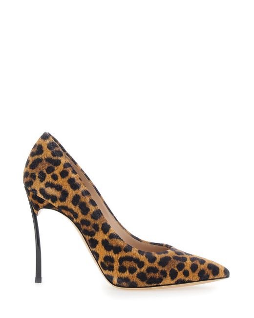 Décolleté 'Malesia' Con Tacco Alto A Spillo E Motivo Animalier di Casadei in Brown