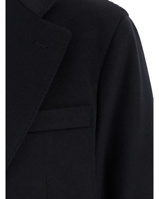 Emporio Armani Black Single-Breasted Coat With Notched Revers for men