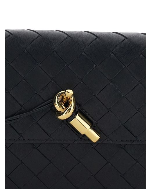 Bottega Veneta Black Crossbody Bag 'Andiamo' With Intreccio Motif And