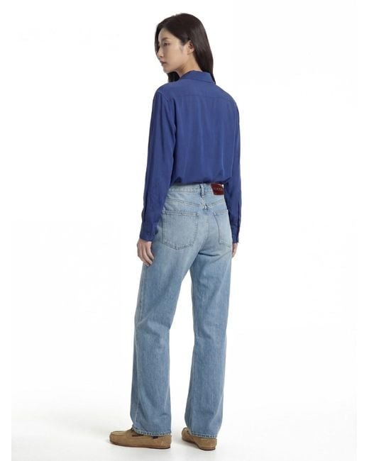 Gucci Blue Five-Pocket Jeans With Logo Patch On The Rear