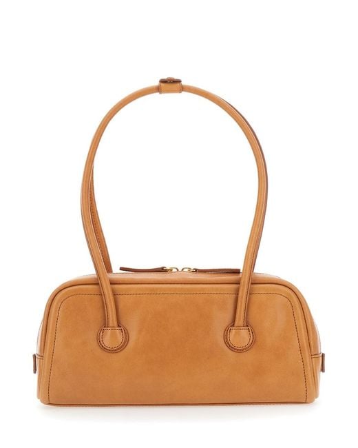 MARGE SHERWOOD Brown 'Soft Boston Ew' Shoulder Bag With Two Top Handles