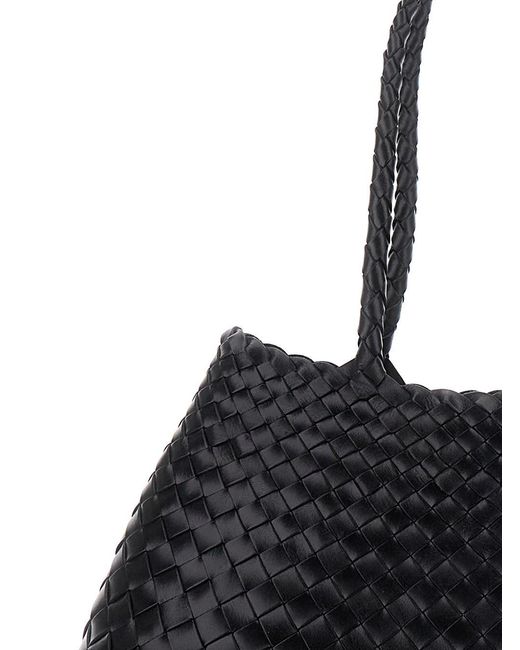 Dragon Diffusion Black Crossbody Bag 'Santa Croce' With Two Top Handles And