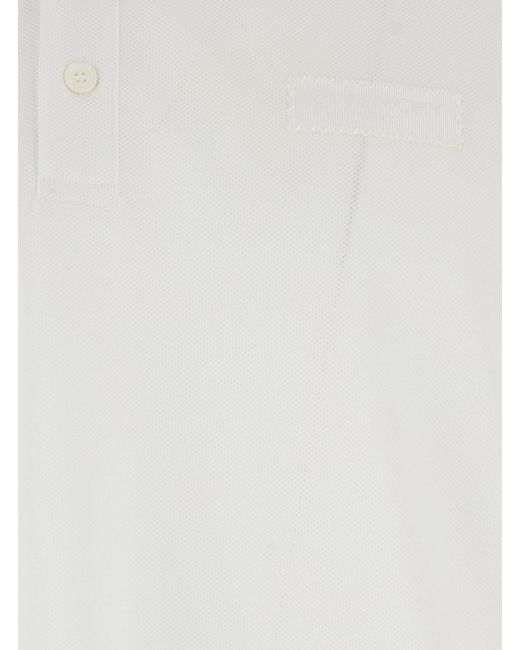 Givenchy White Polo Shirt With Chest Logo Patch for men