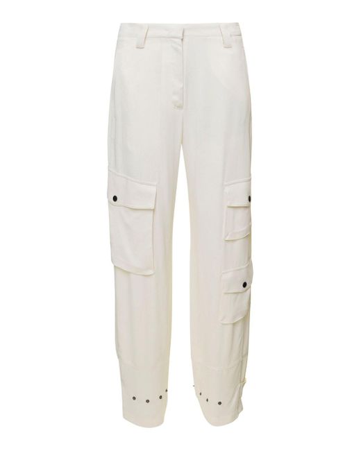 PT Torino White Giselle Cargo Pants