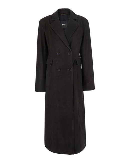 ROTATE BIRGER CHRISTENSEN Black Double-Breasted Coat With Wide Lapels