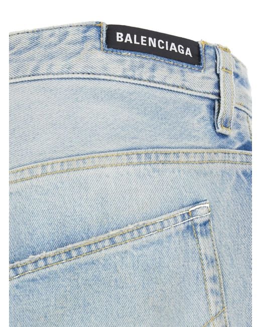 Balenciaga Blue 'Fifty-Fifty' Light Jeans With Asymmetric Legs