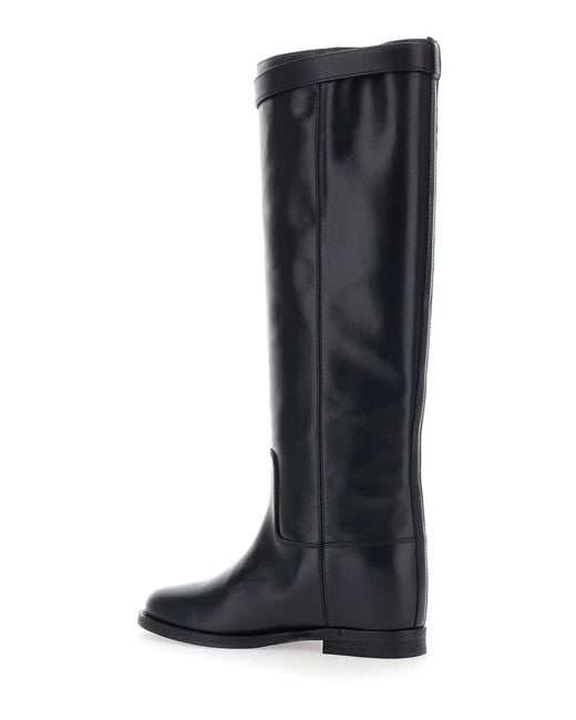 Via Roma 15 Black Boot With Strap And Lock